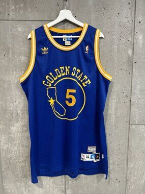 Golden State Warriors #5 Davis Adidas Hardwood Classics Jersey Size XL